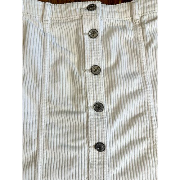 Abercrombie & Fitch Size XS Y2K Button Down Cream Corduroy Mini Skirt Preppy - Picture 2 of 6